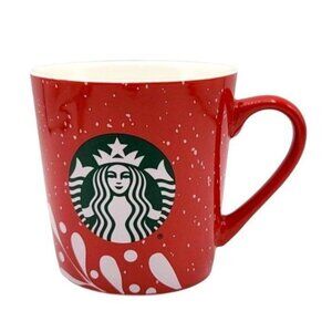 Starbucks 2020 Holiday Snow Mug Red White 4.25" 18oz Siren Holly Mermaid Logo